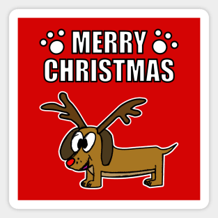 Merry Christmas 2020 Dachshund Dog Rudolf Funny Magnet